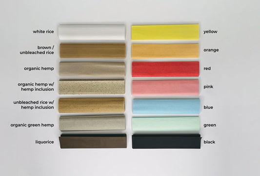 Various types of rolling papers including unbleached, hemp, king size and coloured papers