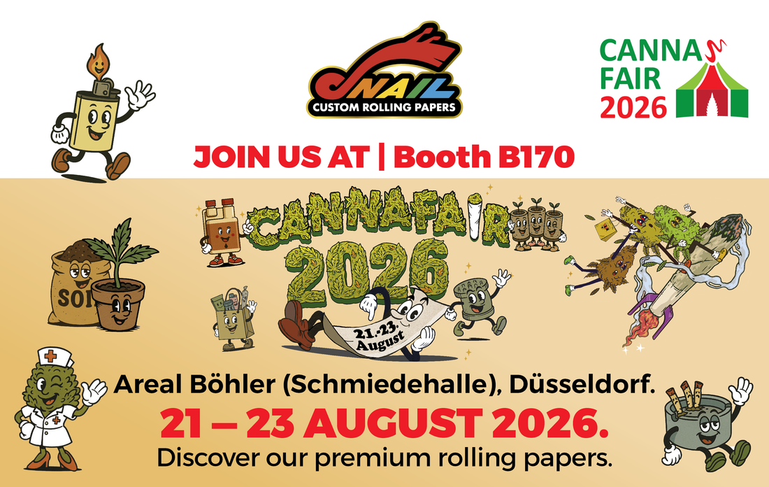 Snail Papers exhibiting at Cannafair Düsseldorf 2026 at Areal Böhler Booth B170